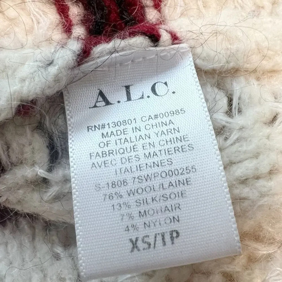 A.L.C. Zaira Striped Turtleneck Sweater Mohair Blend size XS - Picture 7 of 8